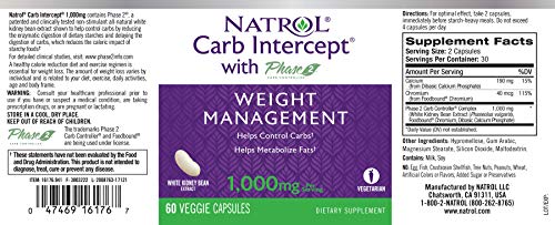 Natrol Carb Intercept with Phase 2 Carb Controller Capsules, White Kidney (Pack of 12) Natrol uk supplements