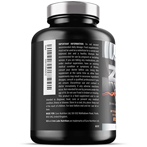 ZM6 - High Strength Zinc Magnesium Supplement - Zinc & Magnesium for Muscle Function Iron Labs Nutrition uk supplements