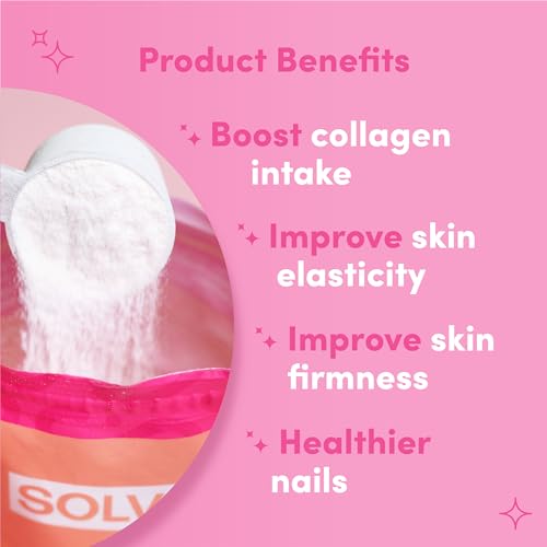 SOLV Premium 5000mg Pure (Type 1) Marine Collagen Peptides 50mg Hyaluronic Acid, Vit C, Biotin, Vitamin A SOLV uk supplements