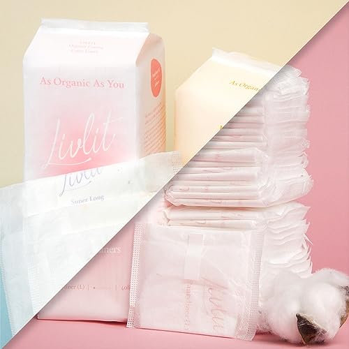 Livlit Ultra Thin Panty Liners Sanitary Pads, 100% Certified Organic Cotton from Texas, Light Absorbency LIVLIT uk supplements