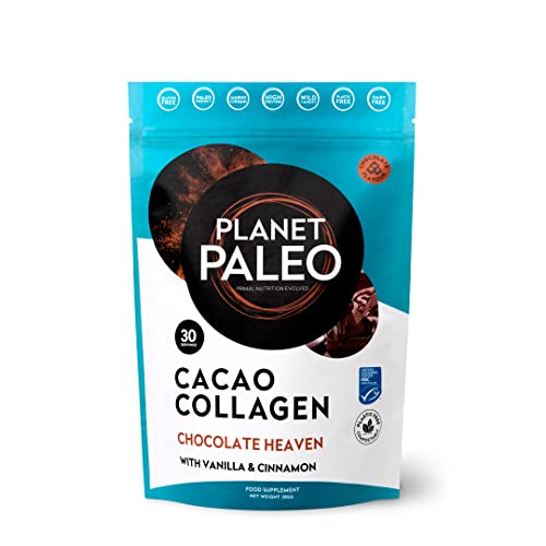 Planet PaleoCacao Collagen Powder (285g, 30 Servings) - MSC Certified, Wild Caught Marine Collagen Planet Paleo uk supplements