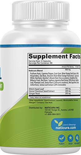 Naticura Hem-Control Natural Hemorrhoid Supplement - Vegan Herbal Supp Naticura uk supplements