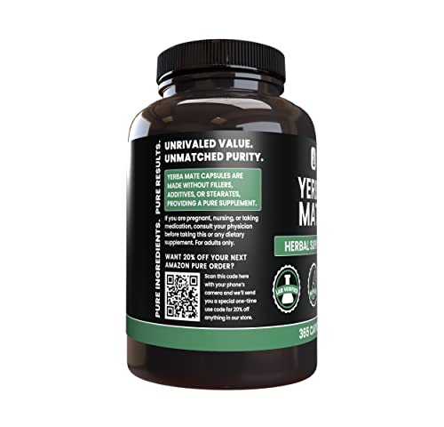 PURE ORIGINAL INGREDIENTS Yerba Mate (365 Capsules), No Magnesium Or Rice Fillers PURE ORIGINAL INGREDIENTS uk supplements