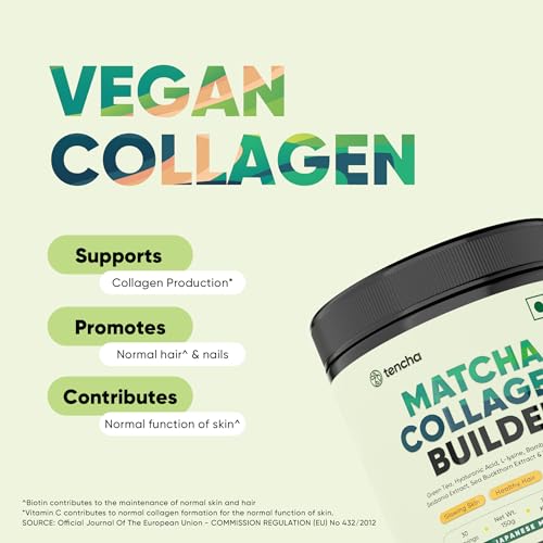 Collagen Supplements for Women & Men, 30 Servings, 150 GM | 100% Vegan Collagen Powder Tencha uk supplements