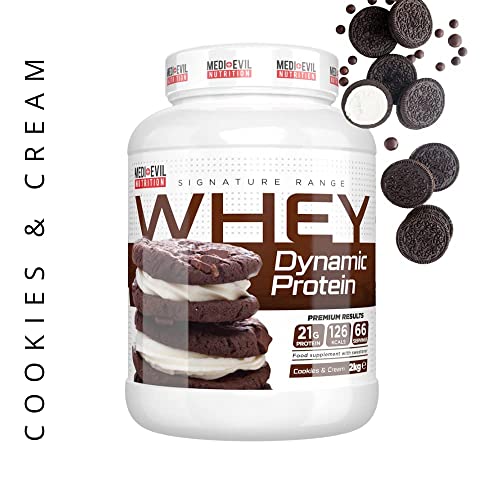 Medi-Evil Nutrition Whey Dynamic Protein, Cookies and Cream Flavour, 2kg, 66 Servings Medi-Evil Nutrition uk supplements
