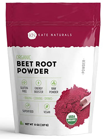 Kate Naturals Beet Root Powder for Baking & Smoothies (8oz) USDA Organic Beetroot Powder Kate Naturals uk supplements