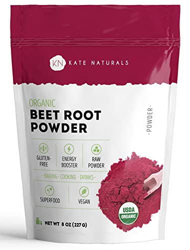 Kate Naturals Beet Root Powder for Baking & Smoothies (8oz) USDA Organic Beetroot Powder Kate Naturals uk supplements