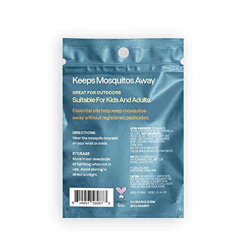 Cliganic 25 Pack Mosquito Repellent Bracelets, DEET-Free Bands, Individ Cliganic uk supplements