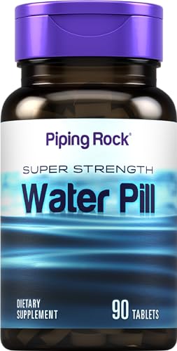 Water Pill | 90 Tablets | Super Strength | with Potassium | Non-GMO, Gluten Free Supplement Piping Rock uk supplements