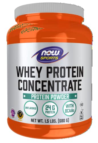 NOW Sports Nutrition, Whey Protein Concentrate, 24 g With BCAAs, Unflavored Powder NOW uk supplements