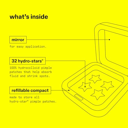 Starface Hydro-Star Pimple Patches + Big Yellow Compact, Clinically Proven Spot Shrinking in 6 Hours, Absorb Fluid and Reduce Redness, Hydrocolloid, Vegan and Cruelty-Free Skincare (32 Count) Starface World uk supplements