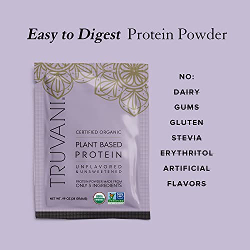 Truvani Organic Vegan Protein Powder Unflavored - 20g of Plant Based Protein, Organic Truvani uk supplements