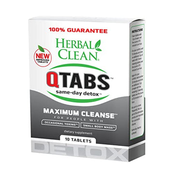 Herbal Clean - QTabs Same-Day Detox, Portable and Discreet, 10 Tablets Herbal Clean uk supplements