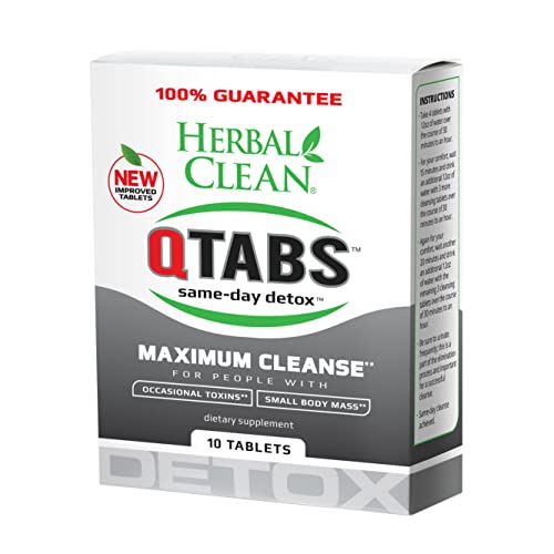 Herbal Clean - QTabs Same-Day Detox, Portable and Discreet, 10 Tablets Herbal Clean uk supplements