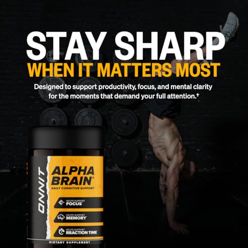 ONNIT Alpha Brain Nootropic Brain Supplement for Focus, Memory, Mental Clarity, Cognitive Support with L-Theanine and Vitamin B6, 90 Count ONNIT uk supplements