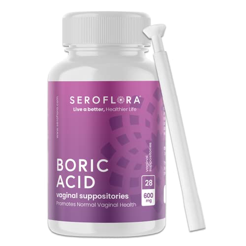 Seroflora Boric Acid Vaginal Suppositories for Women + 1 Suppository Applicator - Helps Seroflora uk supplements