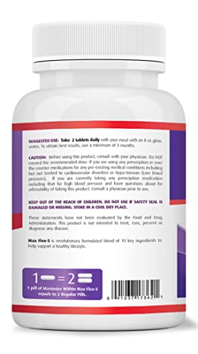 Maximum Slim Max Flex-3 Pain Relief Formula with Green Lipped Mussel - 60 Count Maximum Slim uk supplements