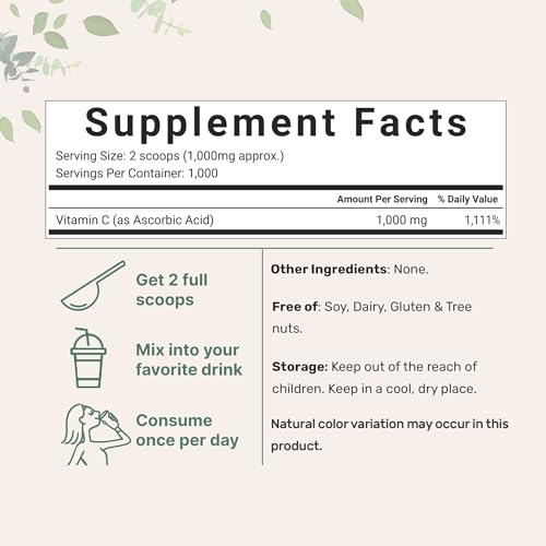 Micro Ingredients Pure Vitamin C Crystal Powder (Water Soluble Vitamin C 1000mg Micro Ingredients uk supplements