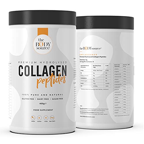 The Body Source Premium Hydrolysed Collagen Powder – 400g Unflavoured Bovine Collagen The Body Source uk supplements