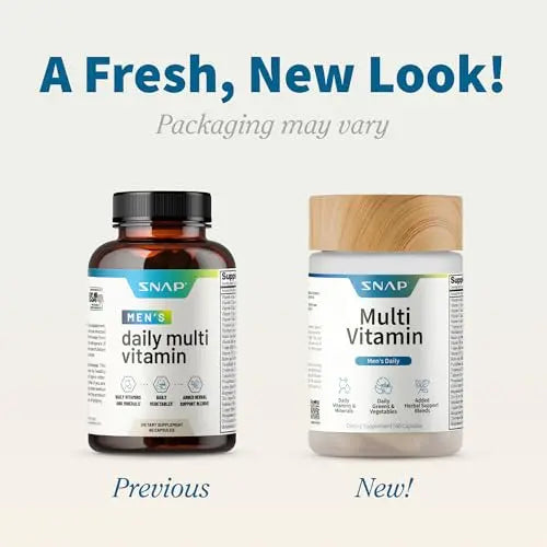 Snap Supplements Men's Multivitamins - Daily Vitamins & Minerals for Men - Vitamin D, B12, Zinc, Herbs & Vitamin C Snap Supplements uk supplements
