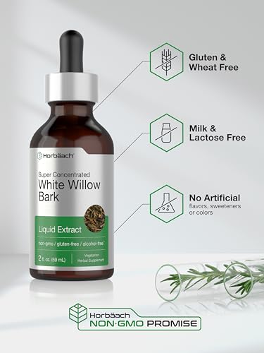 White Willow Bark Extract | 2 fl oz | Alcohol Free Liquid Tincture | Super Concentrated Horbäach uk supplements