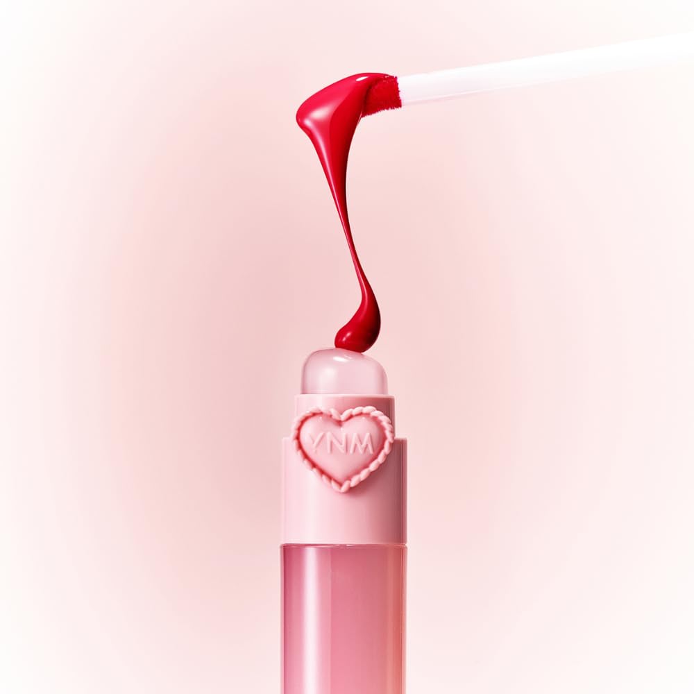 YNM Heart Jelling Tint, PEPPER JELLING, Silicone Lip Brush Included, K-Beauty, Non-Sticky, Moisturizing, Smudge-Proof, Korean Lip Tint, Long-Lasting, Vivid Color, 0.09 oz YNM uk supplements