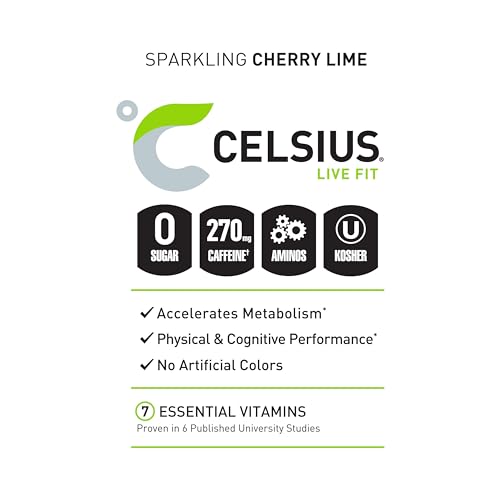 CELSIUS ESSENTIALS, Sparkling Cherry Limeade, Performance Energy Drink 16 Fl Oz CELSIUS uk supplements