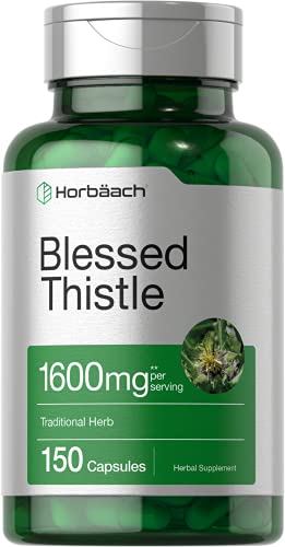 Blessed Thistle Capsules 1600 mg | 150 Count | Max Potency | Non-GMO, Gluten Free Horbäach uk supplements