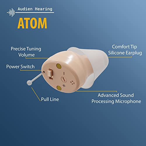 Audien ATOM Rechargeable Hearing Amplifier to Aid and Assist Hearing Audien Hearing uk supplements