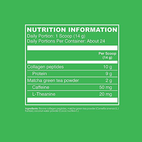 Vital Proteins Matcha Collagen Peptides Powder Supplement, L-theanine & Caffeine, Matcha Green Tea VITAL PROTEINS uk supplements