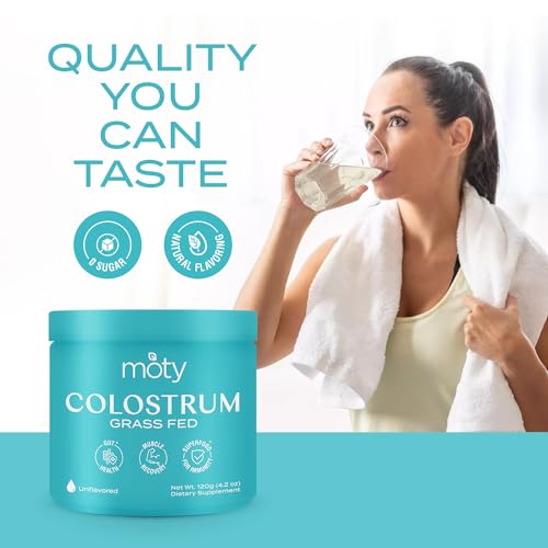Moty Bovine Colostrum Grass Fed Powder Supplement for Gut Health, Muscle Recovery Moty uk supplements