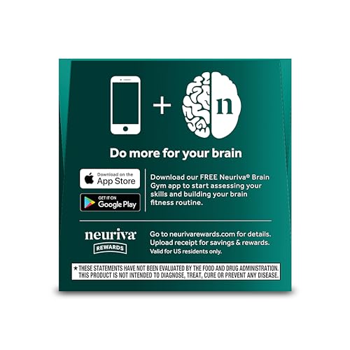 NEURIVA Ultra Decaffeinated Clinically Tested Nootropic Brain Supplement for Mental Alertness, Memory, Focus & Concentration, Cognivive, Neurofactor, Phosphatidylserine, Vitamins B6 B12, 60 Capsules NEURIVA uk supplements