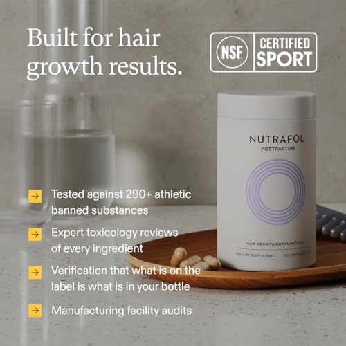 Nutrafol Postpartum Hair Growth Supplements, Clinically Tested for Visibly Thicker Hair and Less Shedding, Breastfeeding-friendly - 1 Month Supply Nutrafol uk supplements