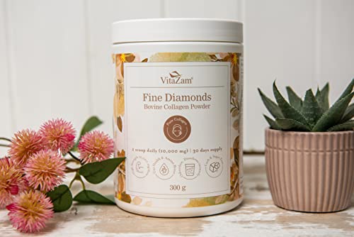 Vitazam Fine Diamond Bovine Collagen Powder - Hydrolyzed Type 1 & 3 Collagen Powder Protein VitaZam uk supplements