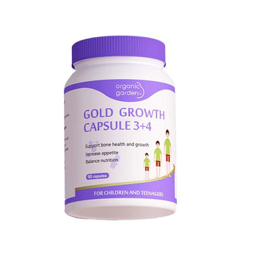 Organic Garden Natural Height Support Supplement for Teens & Young Adults - Bone Health & Growth Aid with L-Lysine, Red Algae Calcium, 19 Nutrients - 90 Capsules Organic Garden uk supplements