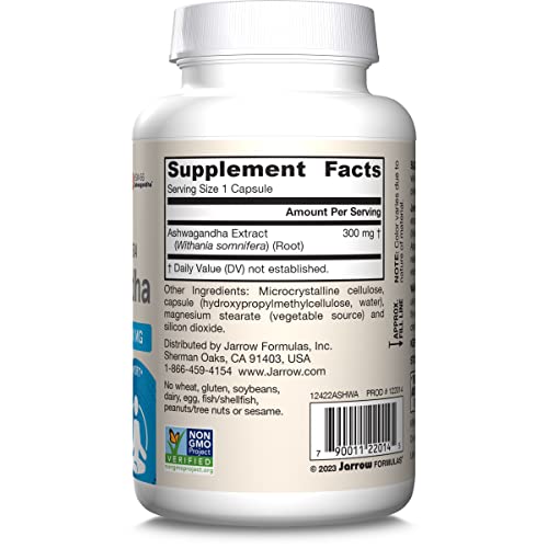 Jarrow Formulas Ashwagandha Capsules, 300 mg Supplement Supports Normalized Resistance to Mental and Physical Stress, 120 Veggie Capsules, 60 Day Supply Jarrow Formulas uk supplements