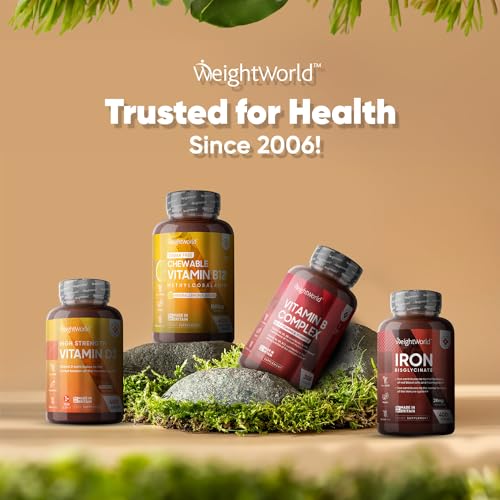Vitamin B12 Tablets High Strength – 1000mcg Vegan B12 Supplement – 450 Pure Methylcob WeightWorld uk supplements