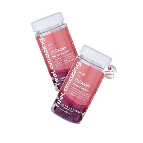Collagen Gummies with Vitamins A and C, 500mg of Marine Collagen Per Serving, Advanced Skin Support, Feel Amazing uk supplements