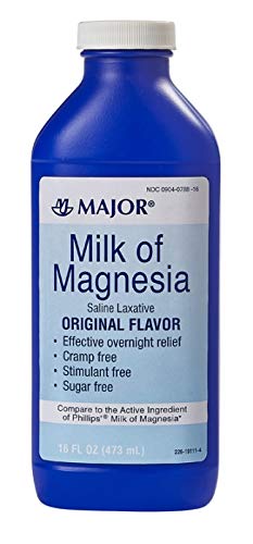 MAJOR Milk of Magnesia Saline Laxative - Original Flavor - Effective Overnight Relief - Stimulant-Free, Sugar-Free - 16 Fl Oz MAJOR uk supplements
