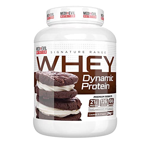 Medi-Evil Nutrition Whey Dynamic Protein, Cookies and Cream Flavour, 2kg, 66 Servings Medi-Evil Nutrition uk supplements