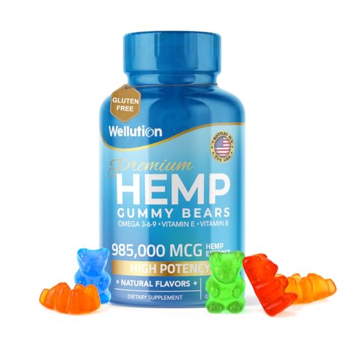 Wellution Hemp Gummies 985,000 High Potency - Fruity Gummy Bear with Hemp Oil Wellution uk supplements