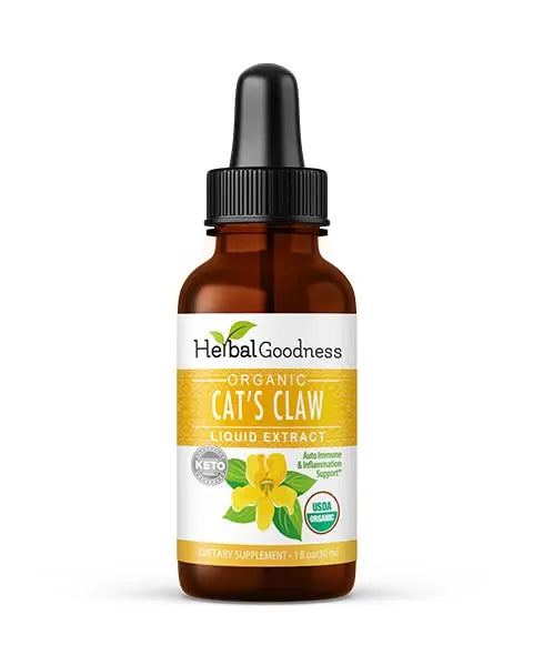 Cat's Claw Extract Joint Support - Herbal Supplement for Joint and Muscle Function, Immunity, Heart Support - Gluten Free - Superior Absorption - Organic Liquid 1oz - Herbal Goodness (1 bttl) Herbal Goodness uk supplements