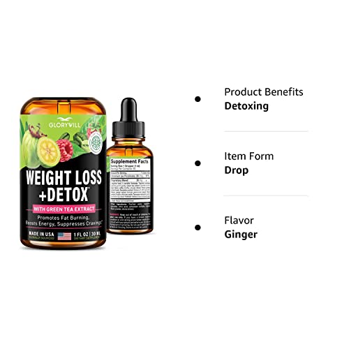 Weight Loss Drops Natural Detox Made in USA - Diet Drops for Fat Loss - Effective Appetite FQQF uk supplements