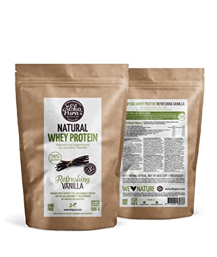 Ekopura Natural Whey Protein - Vanilla - 500g | 78% Protein | 100% Natural Grass Fed Whey Ekopura uk supplements