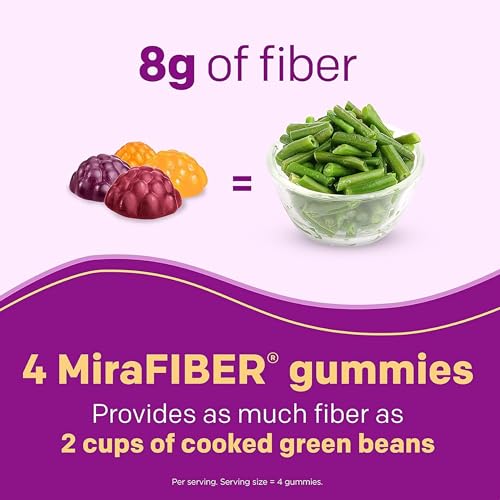 MiraLAX New MiraFIBER Gummies, 8g of Daily Prebiotic Fiber with B Vitamin MiraLAX uk supplements