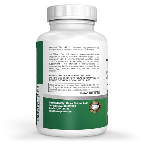 NusaPure Premium Thyroid Support Supplement (Non-GMO) 120 caps for with Ashwaganda NusaPure uk supplements