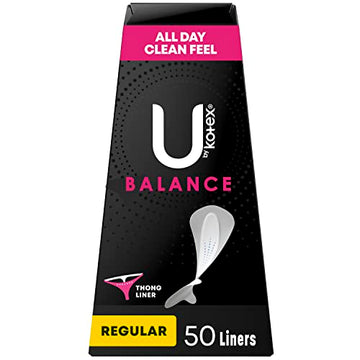 U by Kotex Balance Daily Wrapped Thong Panty Liners, Light Absorbency, Regular Length, 50 Count U by Kotex uk supplements