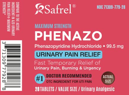 Safrel Urinary Pain Relief | UTI Relief | Fast Acting | Bladder Discomfort & Pain Relief | Phenazopyridine Hydrochloride 99.5mg (28 Count) Safrel uk supplements