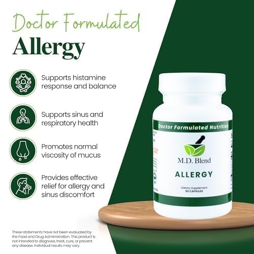 M.D. Blend Nature’s Biotic & Allergy Expert Bundle for Immune Support, Seasonal Allergy Relief, Respiratory Wellness, Quercetin and Bromelain, NAC Nettle Root Vitamins & Minerals Plant-Based Capsules M.D. Blend uk supplements