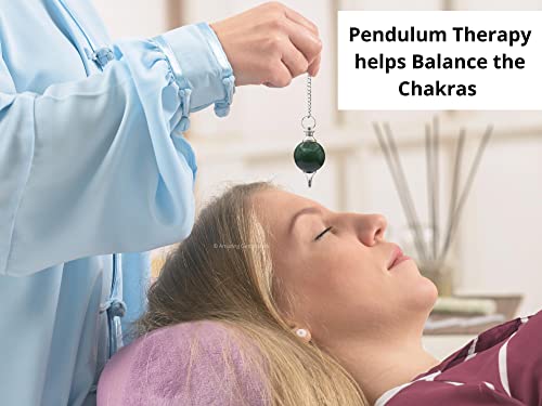 Green Aventurine Crystal Ball Pendulum for Divination - Dowsing Pendulum Necklace with Chain Amazing Gemstone uk supplements